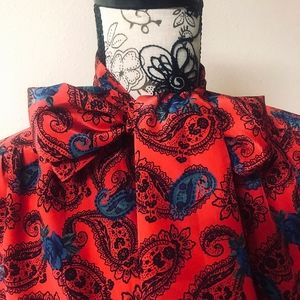 VTG Ladies' pussy-bow blouse, sz Med